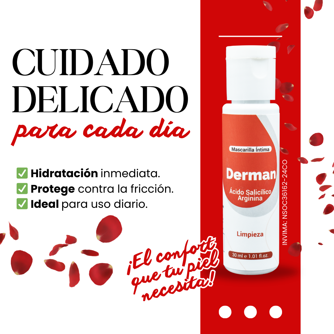 DERMAN Crema Intima - con Ácido Salicílico Arginina.